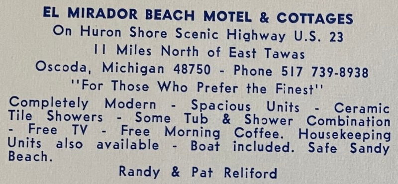 Huron House Bed and Breakfast (El Mirador Beach Motel) - Vintage Postcard (newer photo)